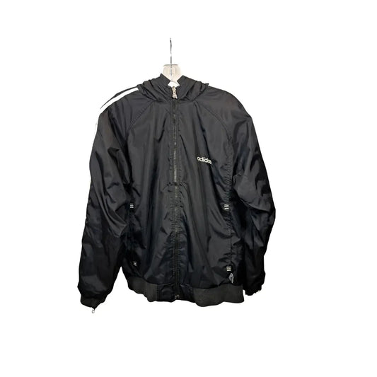 Adidas 3-Stripes Windbreaker / Black / Size M – Vintage Y2K Sport Jacke