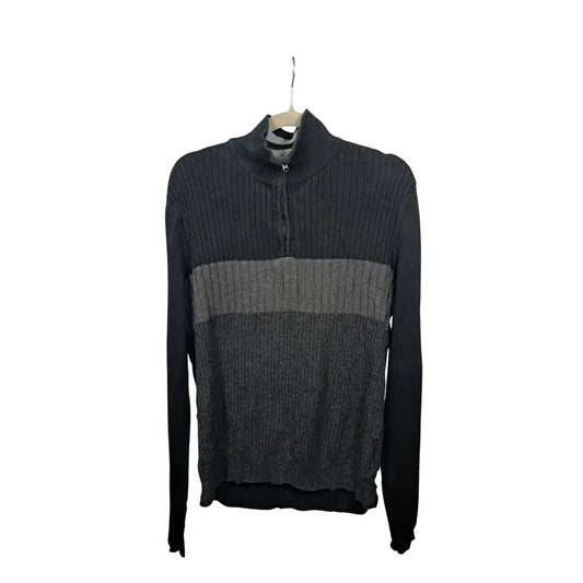Calvin Klein Vintage Half Zip Pullover Zweifarbig – Größe M | Rib Knit Contrast